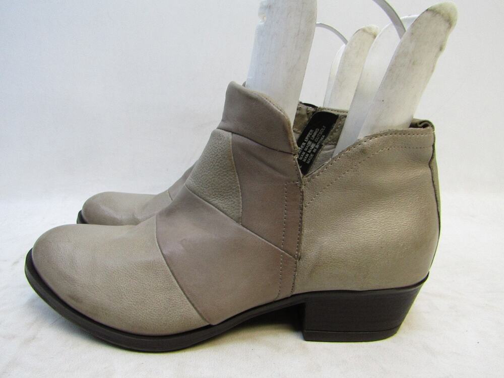 MIZ MOOZ Womens Size 42 EUR Beige Leather Zip Ankle Fashion Boots Bootie